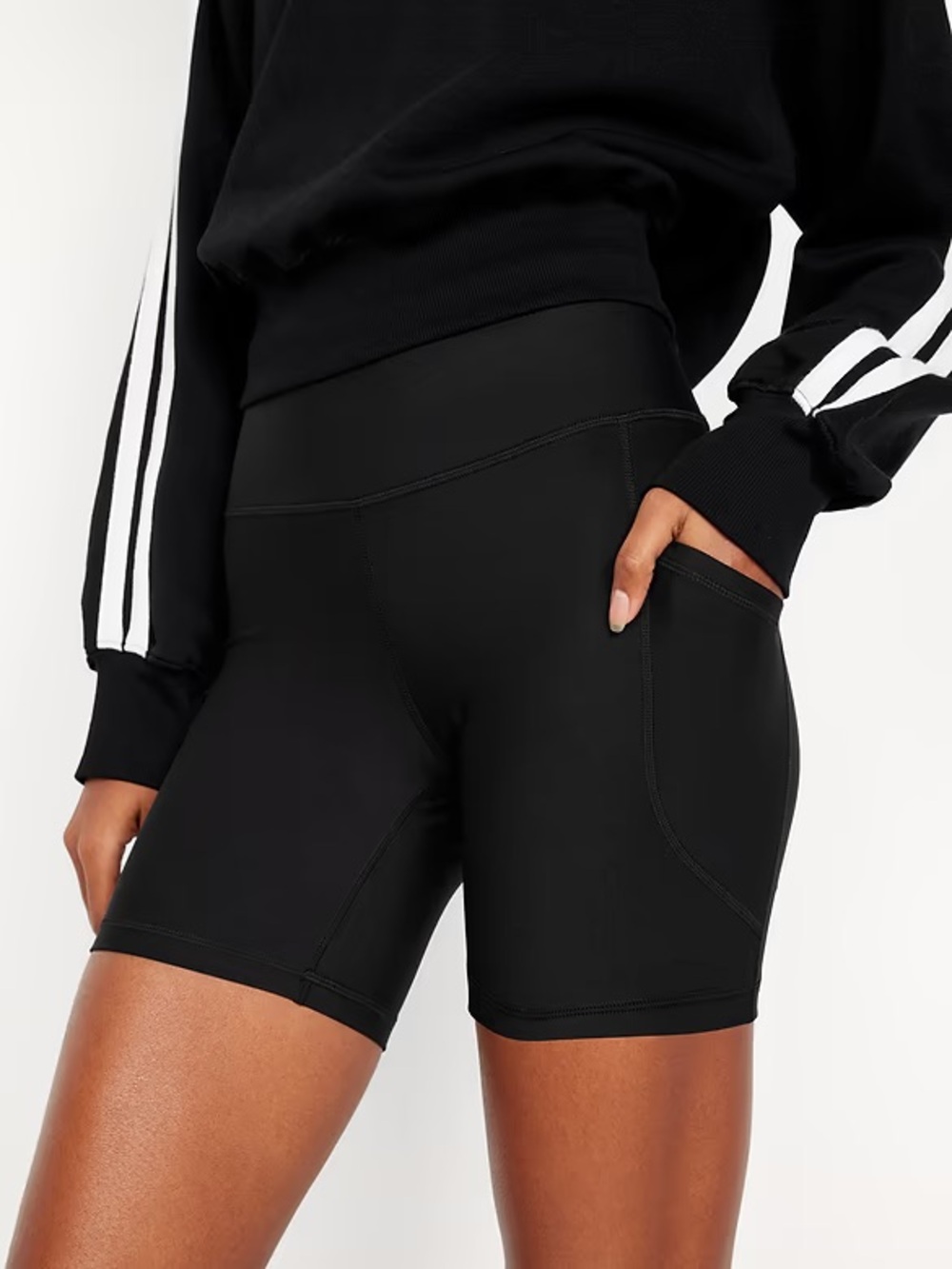 Old Navy Active Powersoft High-Rise Bike Shorts w/ Side Pocket 6” - Olive Green